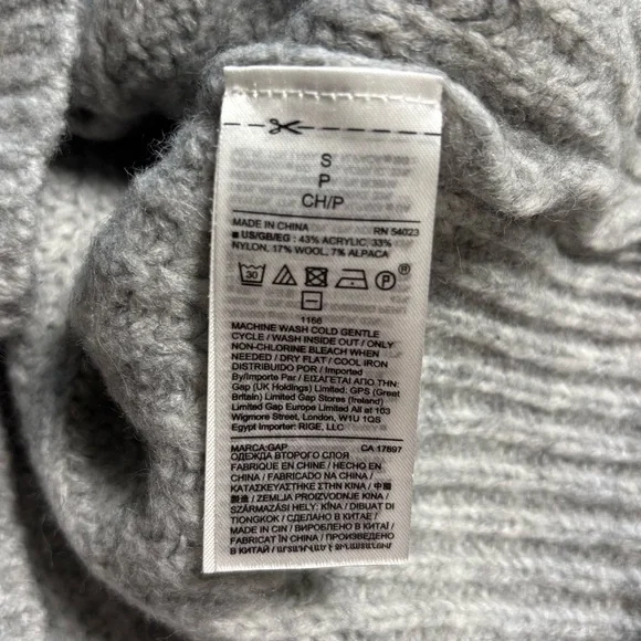 Gap Women’s Gray Cozy Fall Sweater Wool Alpaca  Blend Size Small - Picture 6 of 7